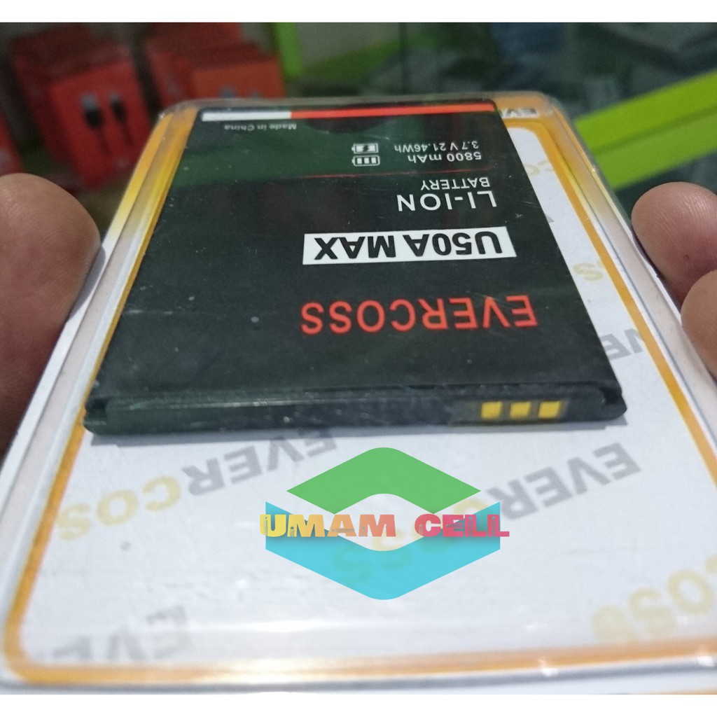 baterai batre batere evercoss U50A max original oem