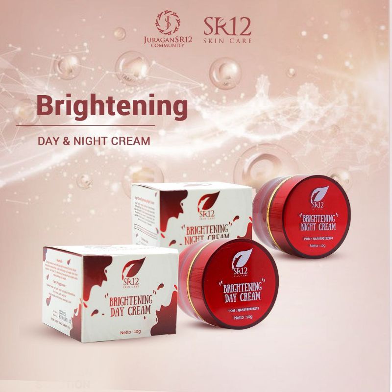 SR12 Krim Pemutih Wajah Brightening Day Night Cream Melembabkan Kulit Wajah BPOM SR12 KRIM PEMUTIH P
