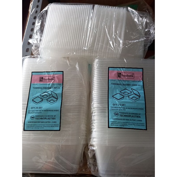 Thinwal Kotak 1000 ml / Box Plastik 1000 ml isi 25 pcs