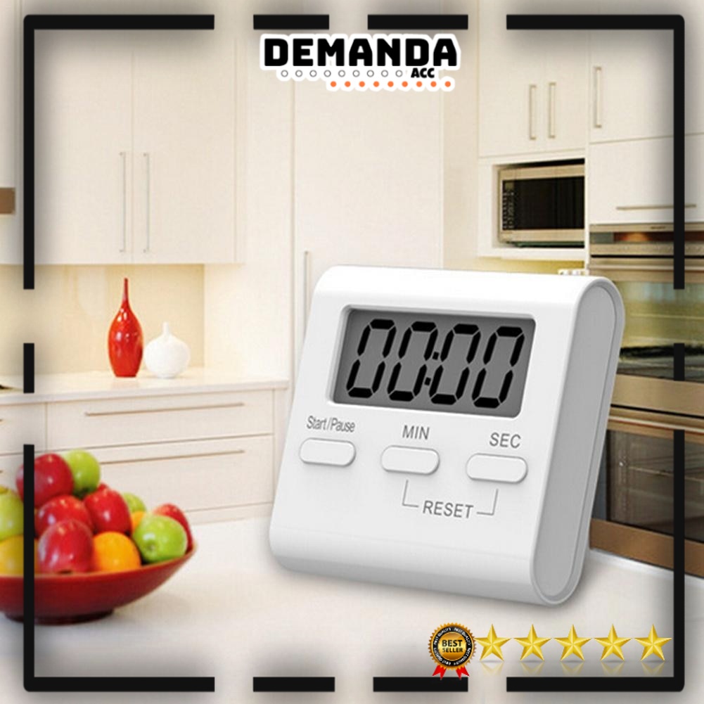 Timer Masak Dapur Digital LCD Kitchen Timer Alarm Cooking Kopi Kue Roti Elektrik Seduh Belajar Jam