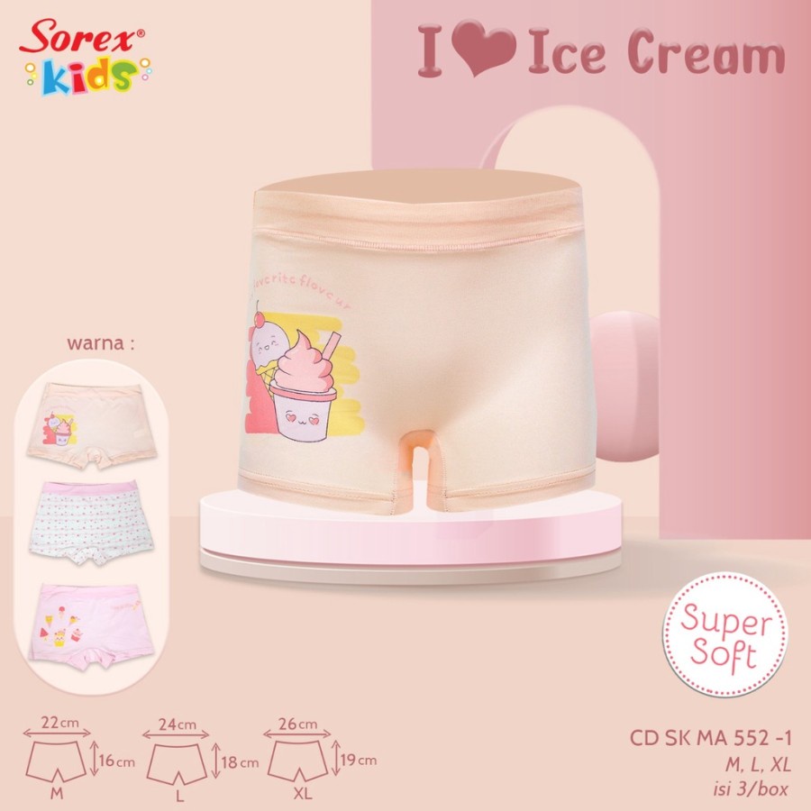 Celana dalam boxer anak Segiempat Cd Sorex kids SK MA 552 502 501