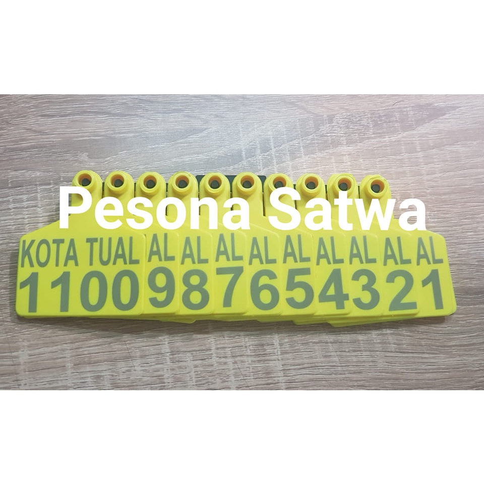 Eartag 100pcs Laser Cetak Nama dan Nomor Custom -Termasuk Ear Tag-