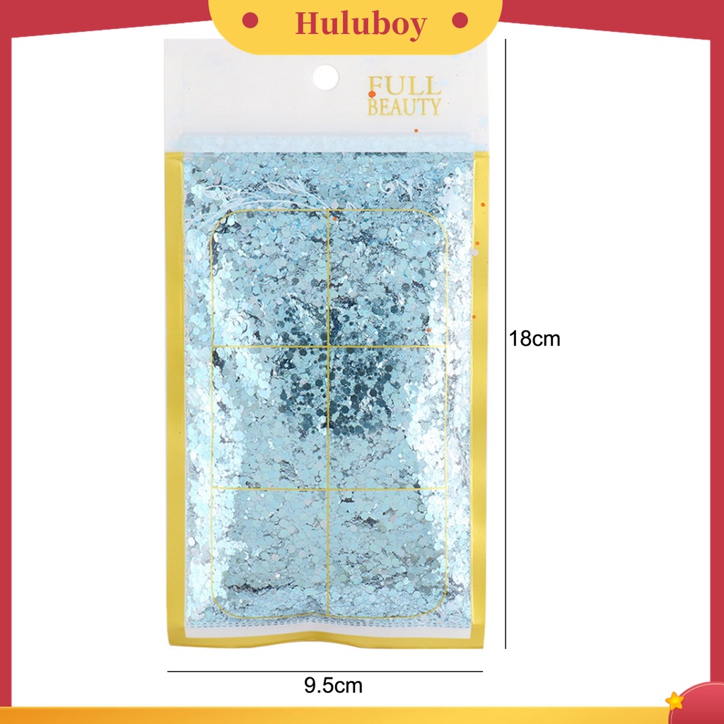 Huluboy Huluboy♡ 50g / Kantong Sequin Glitter Holografik Bentuk Segi Enam Untuk Dekorasi Nail Art / Manicure DIY