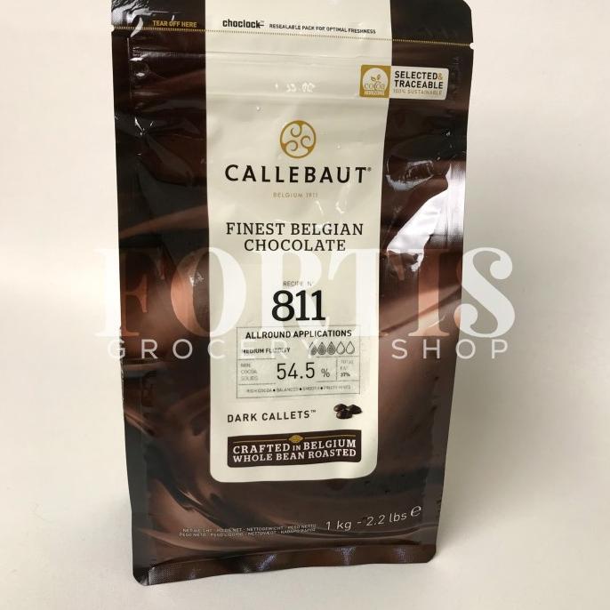 

[BUKAN REPACK] Callebaut 811 Dark Chocolate 54,5% Size 1 Kg ---NEW---
