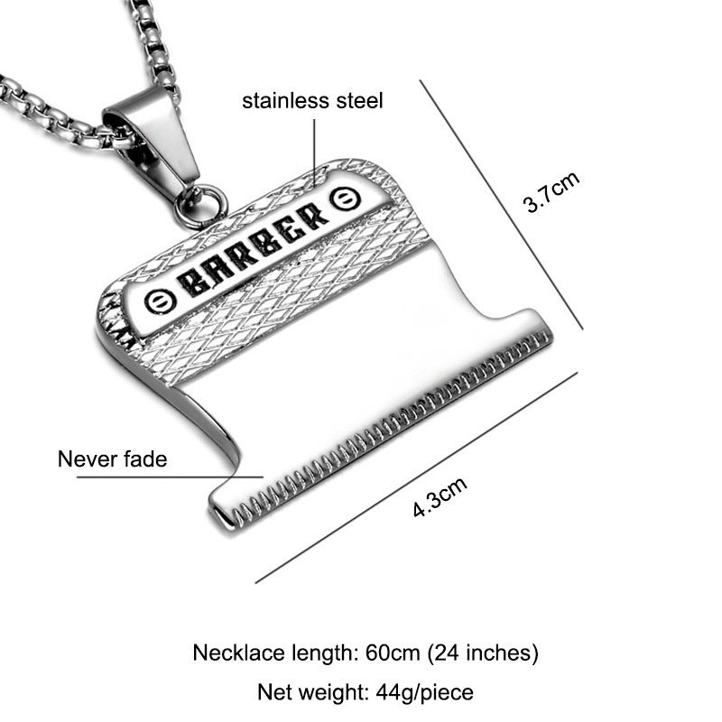 New men's fashion barber shop razor pendant necklace barber jewelry