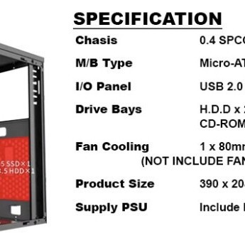 Casing POWER UP Micro-ATX AEROMAX include PSU 500Watt