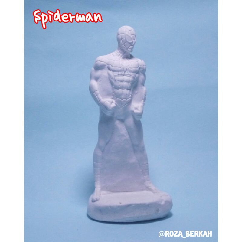 Patung Lukis Gypsum Polos 3D Spiderman