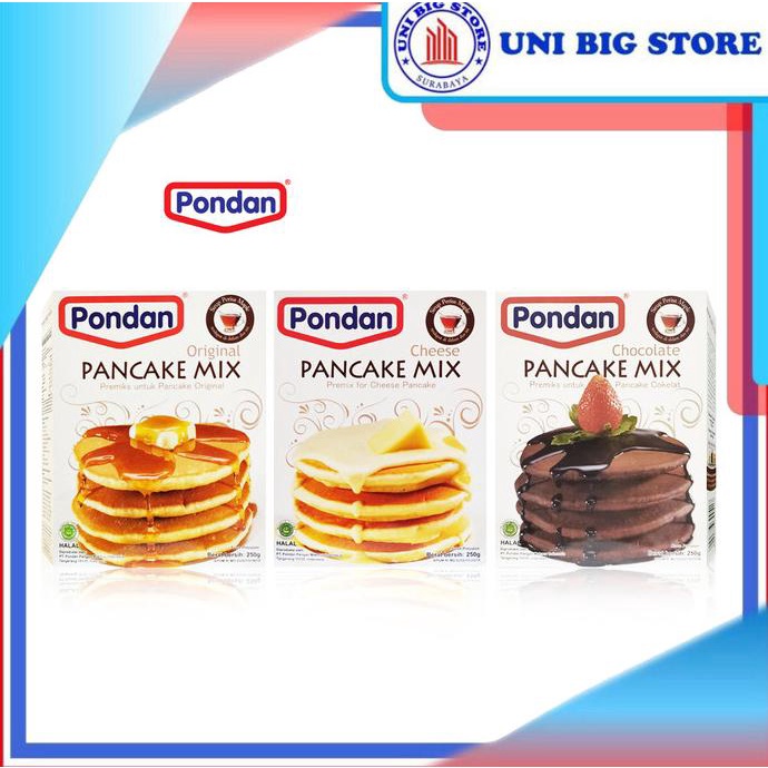 

[[COD]] Pondan Pancake Mix Original Cheese Chocolate Tepung Kue 250 gr TERUJI Kode 392