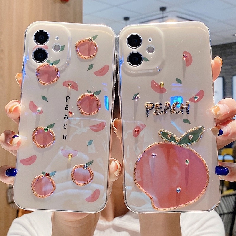 Peach Series Softcase Lucu for iphone XS XS Max XR 11 Pro Max 12 Pro Max 13 Pro Max