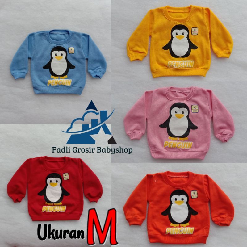 Sweater Bayi Ukuran M Motif Penguin Terbaru