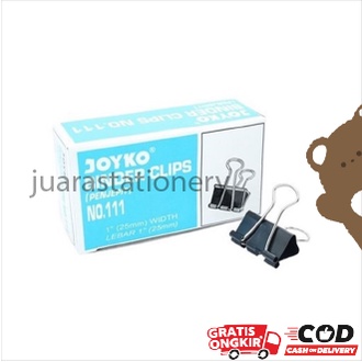 

1 - [ SATUAN ] Binder Clip 111 Joyko / Paper Clip / Penjepit Kertas / Klip Kertas (Lebar 2.5 cm)