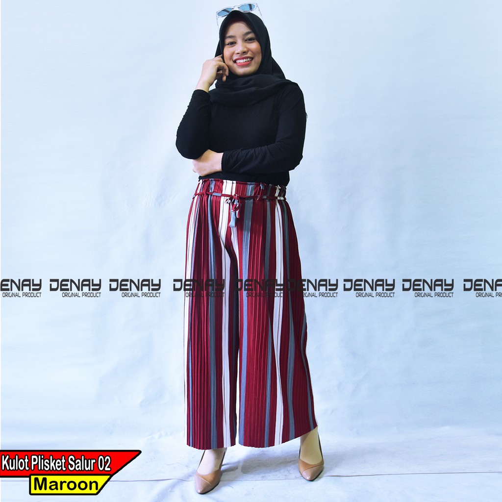  CELANA  KULOT  PLISKET  SALUR 02 Wanita Premium Mode Kulot  