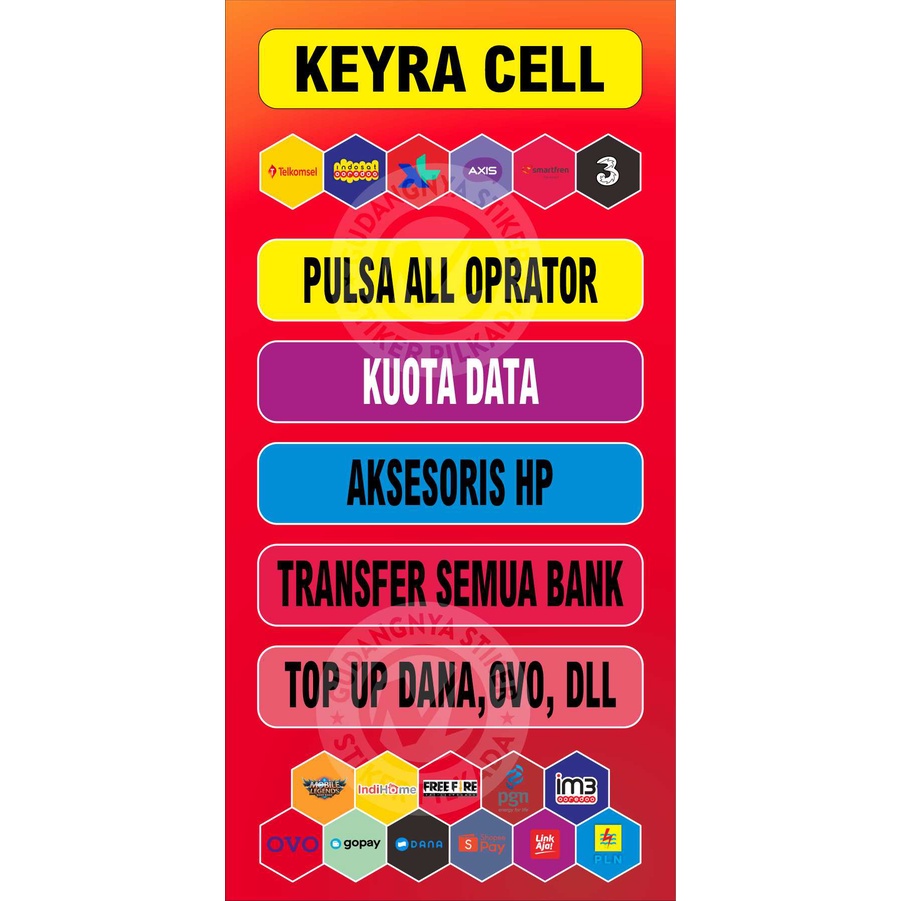 

stiker vinyl untuk neonbox custom berdiri nama agen