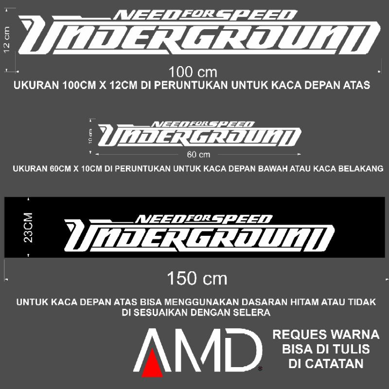 Stiker kaca depan Stiker Sticker Kaca sticker mobil stiker belakang mobil UNDERGROUND