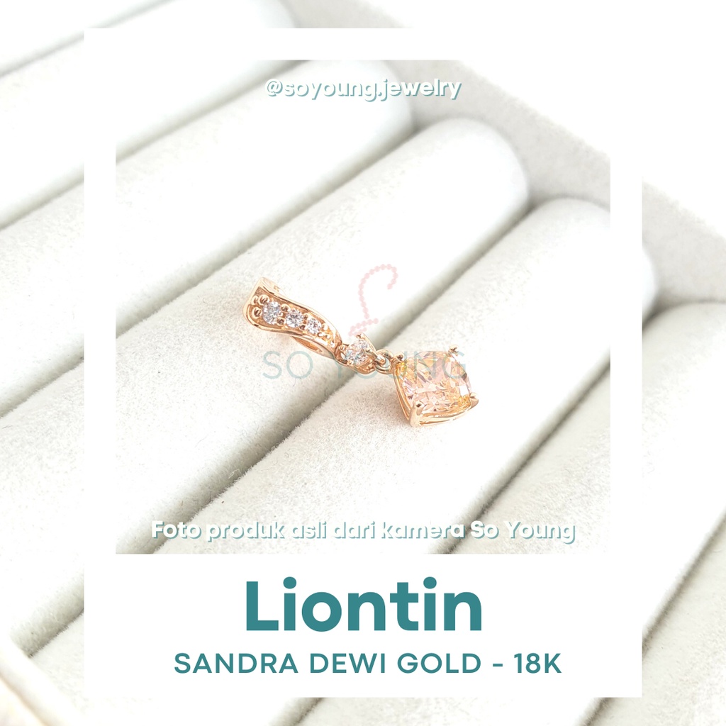 Liontin Sandra Dewi Morganite Series PD210447 Kadar 18K