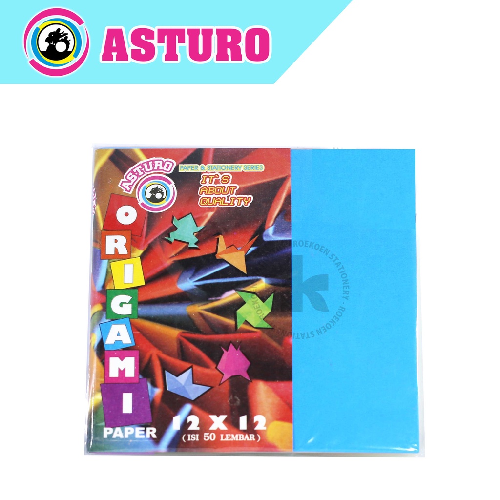 

Asturo Origami Paper Kertas Lipat 12x12cm Single Side (50 Sheets)