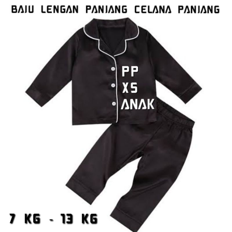 PIYAMA SATIN LENGAN PANJANG/BAJU TIDUR SET/COUPLE IBU DAN ANAK