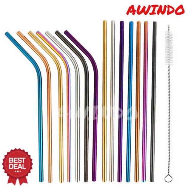 SEDOTAN STAINLESS STEEL REUSABLE STRAW SEDOTAN MINUMAN STAINLESS STEEL