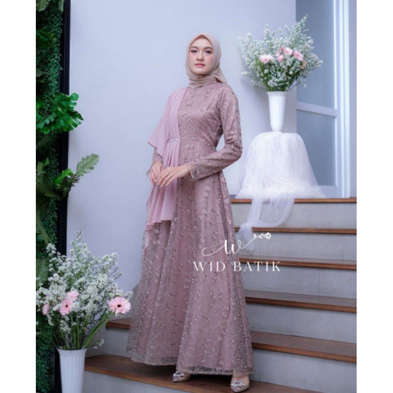 BAJU LEBARAN GAMIS MUSLIMAH | GAMIS SYAR'I TILLE / TULLE | HELENA DRESS PREMIUM