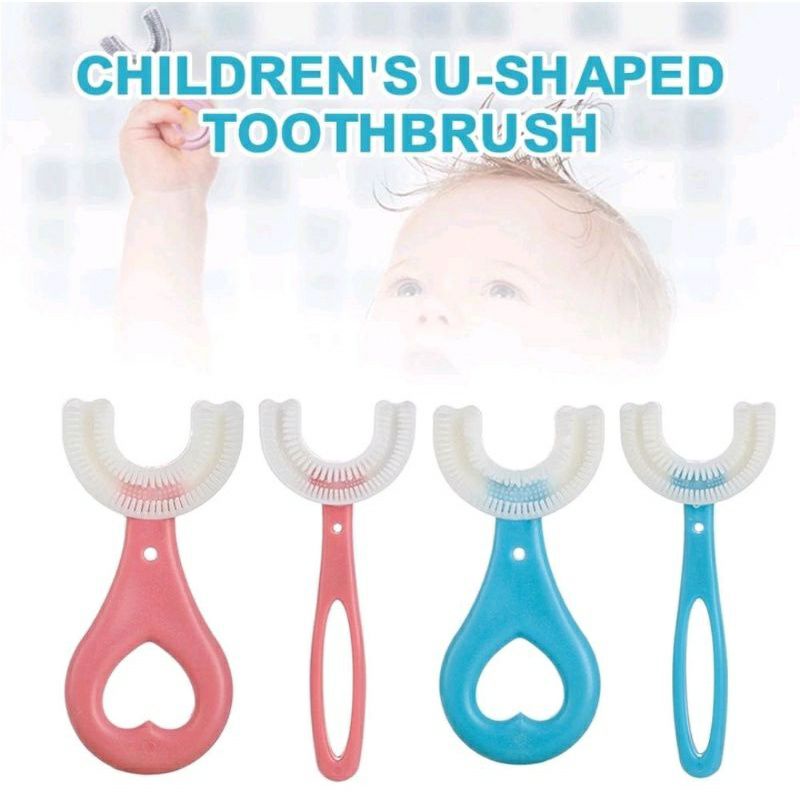 Sikat Gigi Anak Bentuk U Bahan Silikon / Training Toothbrush - Tooth Brush Baby Silicon type U 360° - Sikat Gigi U Lembut