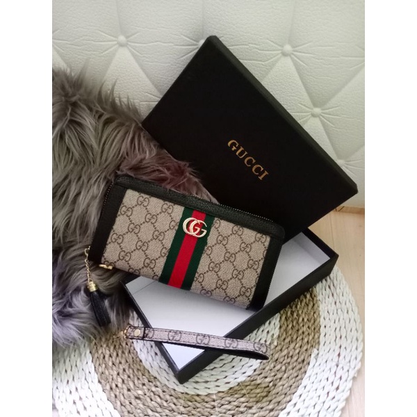 DOMPET GUCCI PANJANG 1 RESLETING FREE BOX