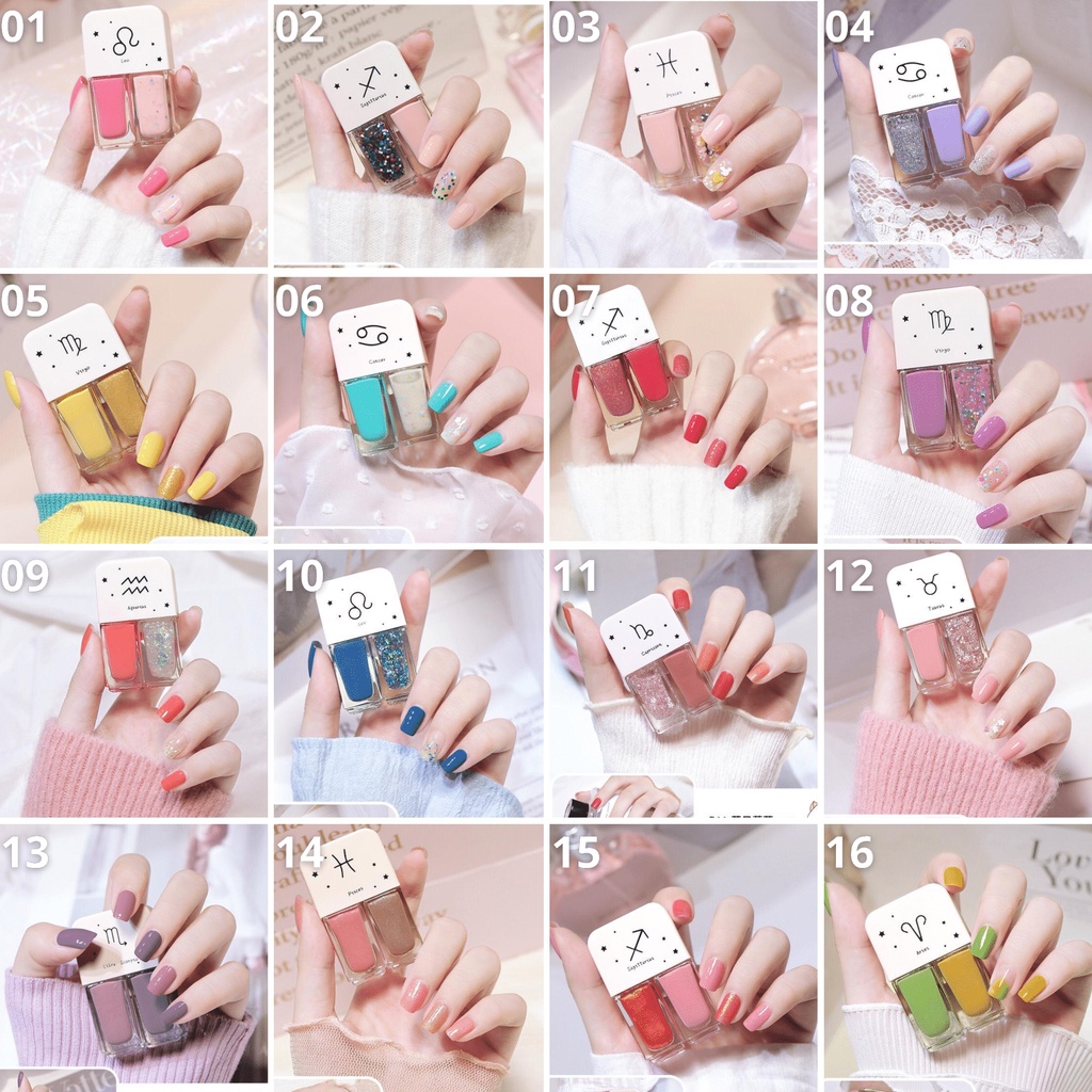 [ORIGINAL] 2in1 Kutek Korea Non Peel Off Nail Polish/Kutek/Cat Kuku/Kutek 2 Warna/Kutek Gel/Nail Polish Gel