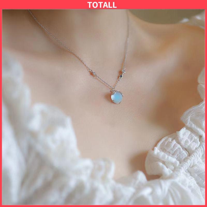 COD Moonstone Firefly Kalung Wanita Senior Rantai Klavikula Siswa Hadiah Ulang Tahun Desain Niche-Totall