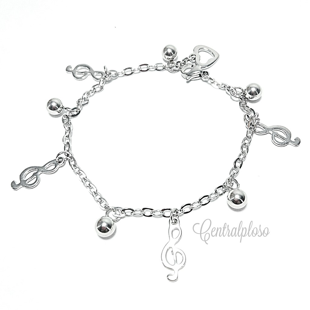 Gelang Tangan Titanium Melodia SILVER Anti Karat