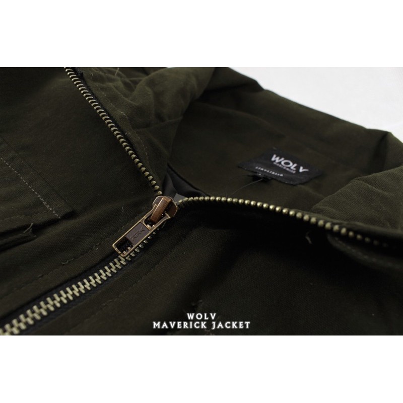 [SIAP KIRIM] JAKET BOMBER PRIA KANVAS MAVERICK WOLV NEW