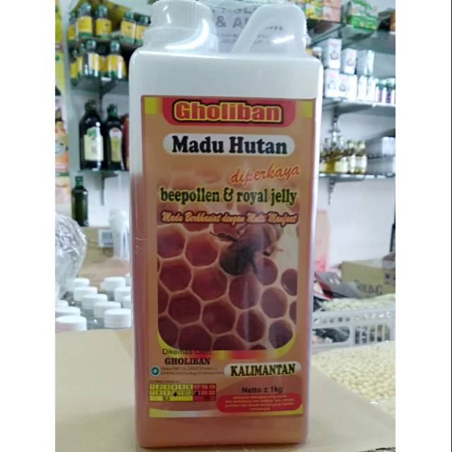 

Madu Gholiban Plus bee pollen dan royal jelly isi 1 kg