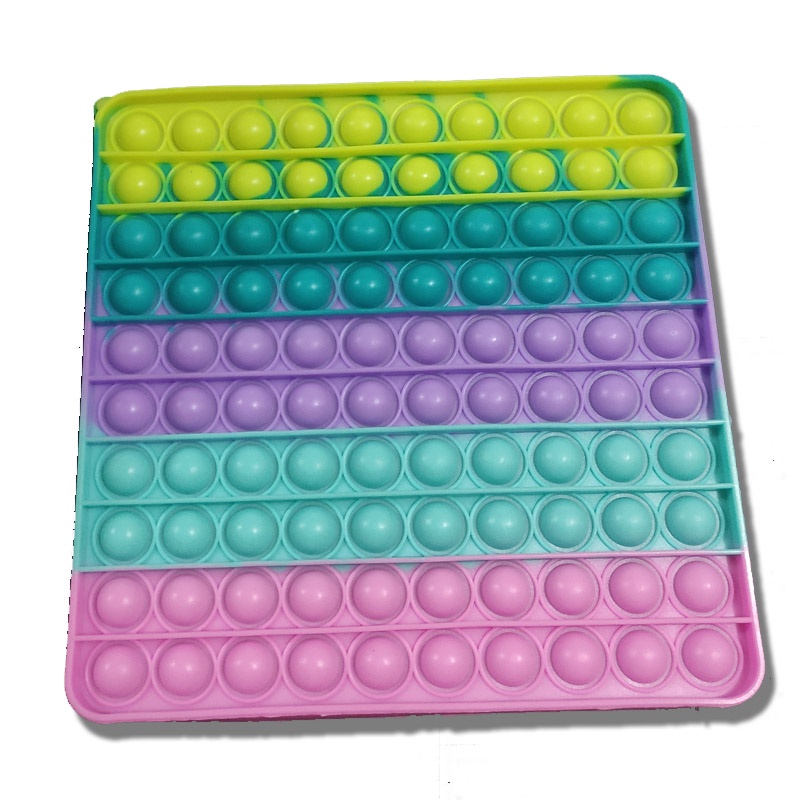 Pop it fidget toy Ukuran Super Jumbo push pop it rainbow mainan edukasi stress release-Kotak pastel 30cm