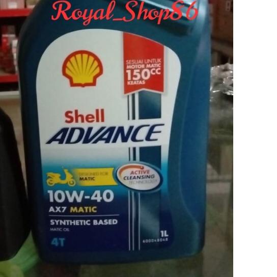 ✵ Oli shell AX7 Matic Sae 10w-40 1Liter & Oli Gear Yamalube 150ml Original Paket Oli Motor Nmax Pake