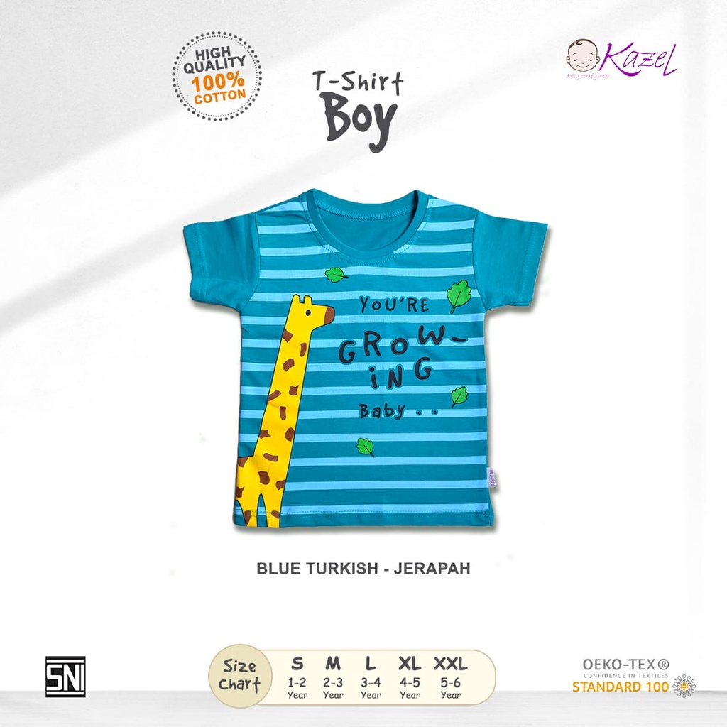 Kazel Tshirt Boy Edition Size 1-5 Tahun - Kaos Anak Laki-Laki