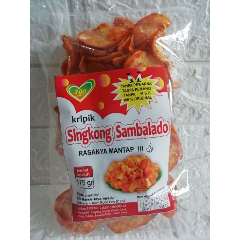 Stok baru! Singkong sambalado 175 gram wenak mantul