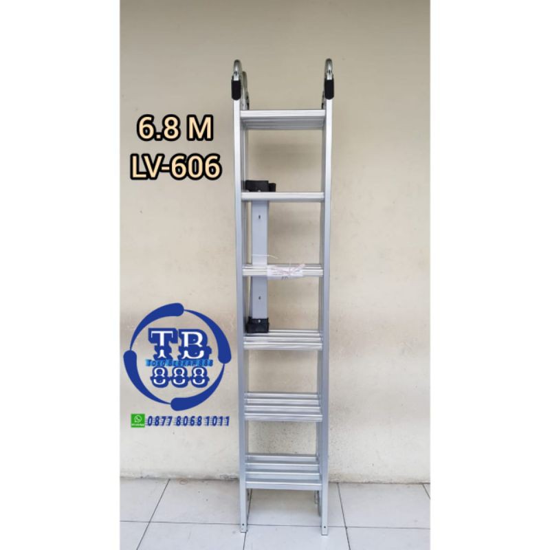 Tangga 6.8 Meter Multipurpose Merk Liveo LV606. Tangga Lipat 4 6.8M