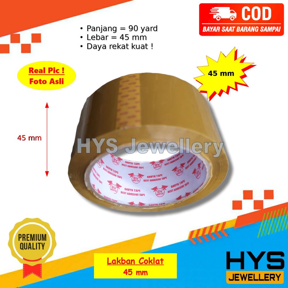 

[COD] Lakban Bening / Coklat Panjang 90 Yard Murah Lengket Tebal - Lebar 12, 24 dan 45 mm