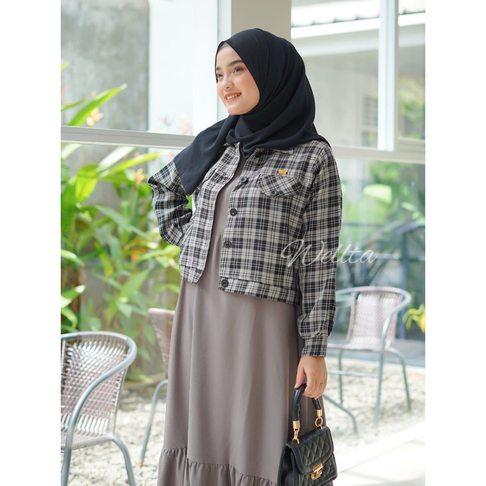 ONE SET LEXY BLAZER CROP TOP ORIGINAL BY WELTA FASHION/blazer cop/COD/GAMIS ITYCREP/GAMIS ONE SET/GAMIS BLEZER KOTAK/GAMIS INNER TANPA LENGAN HITAM