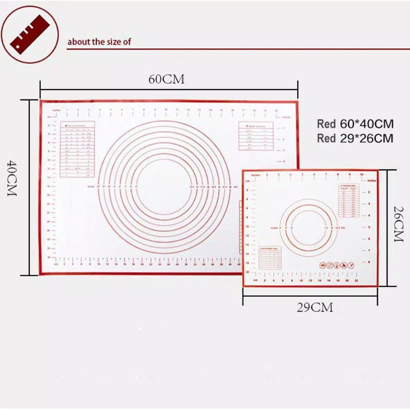 Alas Rolling Adonan Bahan Silikon Anti Lengket Baking Mat Untuk Fondant Kue Pastry