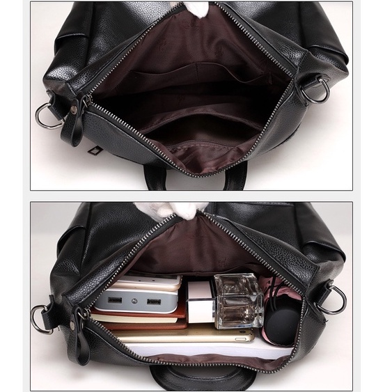 Tas Ransel Wanita Multifungsi Korean Style Fashion Kasual Kulit PU Tas Ransel Wanita Tas Tote Tas Kuliahan dan Sekolahan Tas Fashion Simple Kekinian AZGALERY / COD / T258