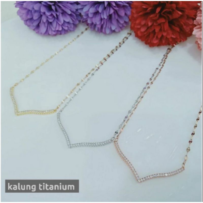 Kalung Rantai Fuji Permata Titanium Fashion Perhiasan N17062206