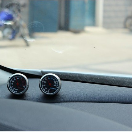 THERMOMETER dan HYGROMETER dan JAM pajangan Dashboard Mobil