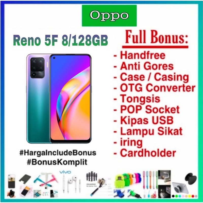 Oppo Reno 5F 8/128gb Garansi Resmi oppo Indonesia