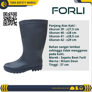  Sepatu  Boot  Forli Hitam Dove Tinggi  Bot Lentur Karet  