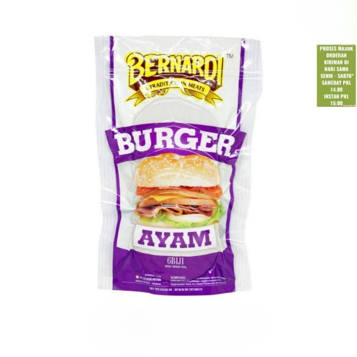 

Bernardi burger Ayam isi 6 250gram