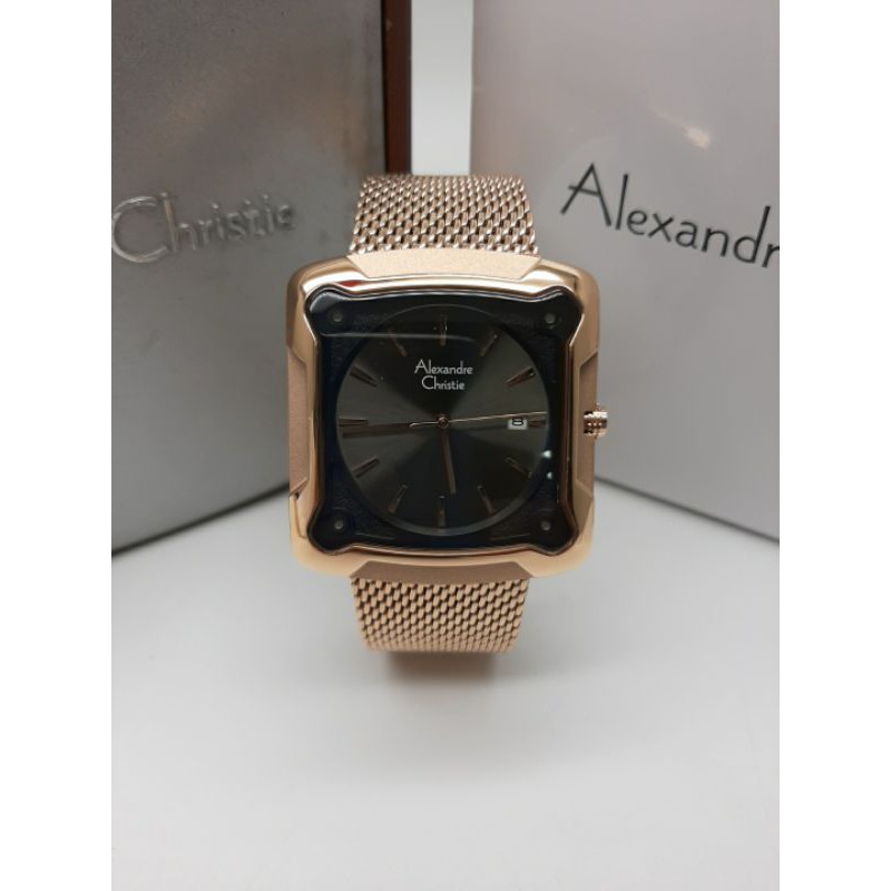 JAM PRIA ALEXANDRE CHRISTIE AC 3030 MD ORIGINAL ROSEGOLD BLACK DIAL