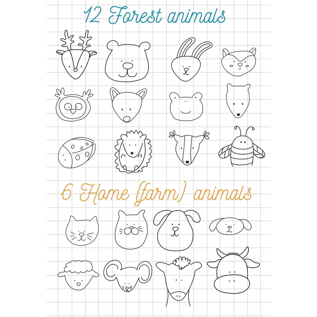 Procreate Brush - Cute Animals Procreate Stamps