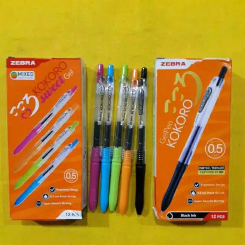 

pulpen zebra gel kokoro per lusin