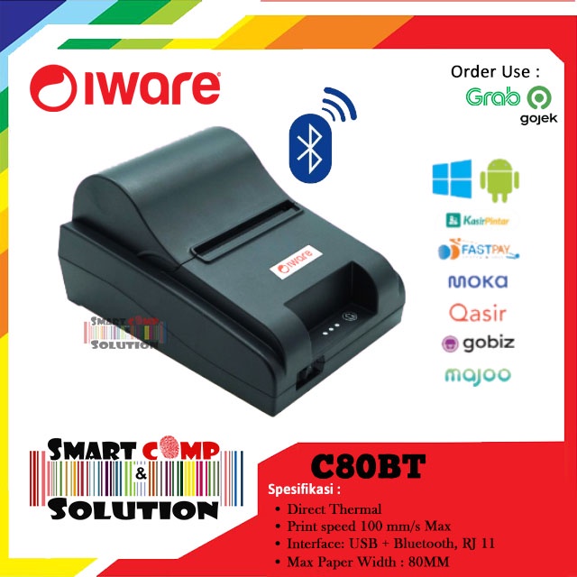 Printer Thermal Kasir Bluetooth Iware C80BT / C-80BT / C 80BT 80mm