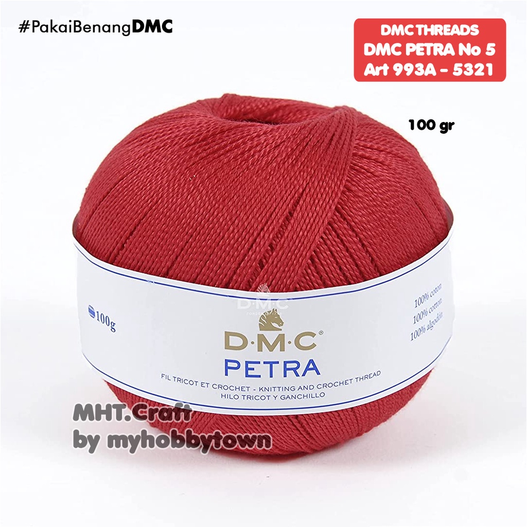 Benang Crochet DMC Petra 100 Gram - 5321 - Red Merah