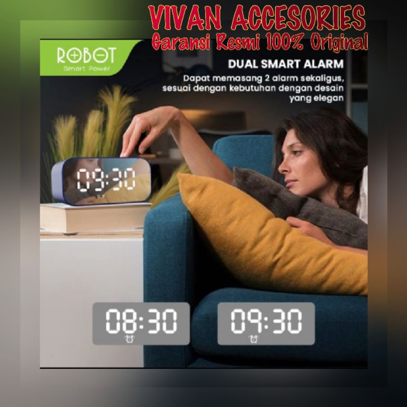 ROBOT RB560 Alarm Clock Bluetooth Speaker LED Display jam meja digital